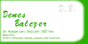 denes balczer business card